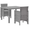 vidaXL Set da Pranzo per Giardino 3 pz Grigio chiaro Polipropilene