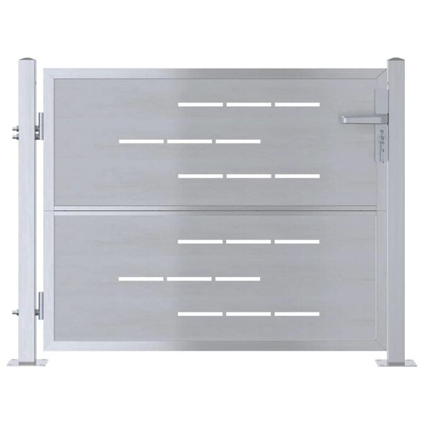 vidaXL Cancello da giardino Argento 100 x 75 cm Acciaio inossidabile