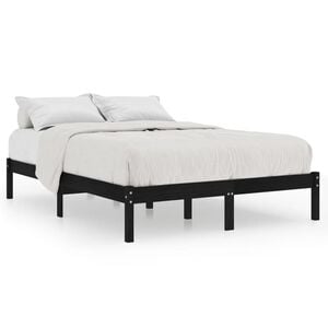 vidaXL Giroletto Nero in Legno Massello di Pino 200x200 cm