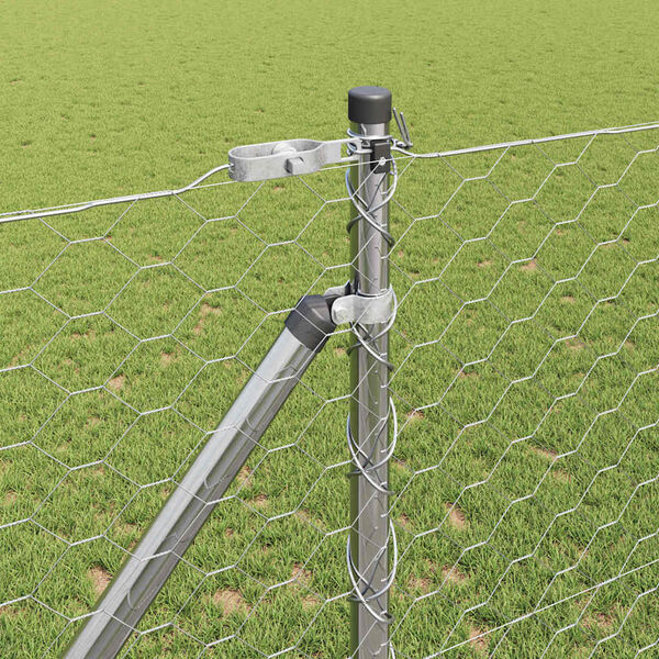 vidaXL Palo della recinzione Argento 25 x 1,4 m (rete 50 mm) Acciaio