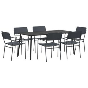 vidaXL Set da pranzo 7 pz Antracite Acciaio