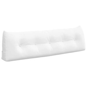 vidaXL Cuscino per Schiena Bianco 160 x 24 x 50 cm Tessuto