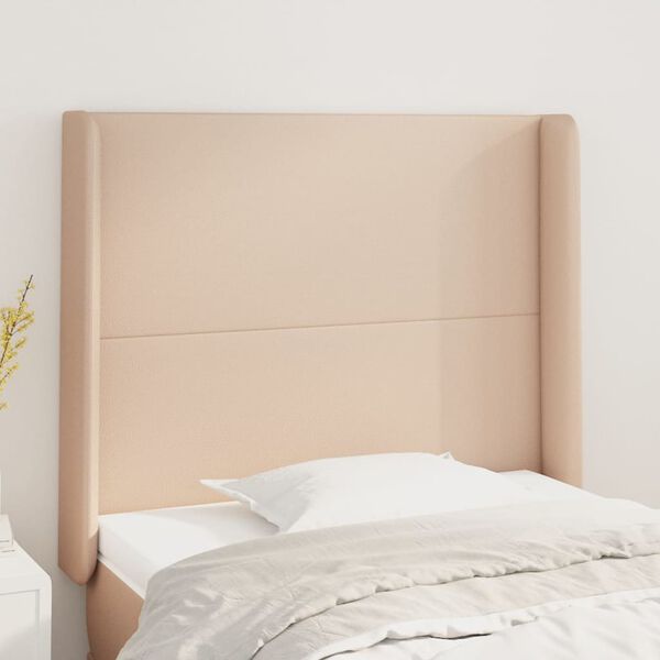 vidaXL Testiera ad Orecchio Cappuccino 103x23x118/128 cm in Similpelle