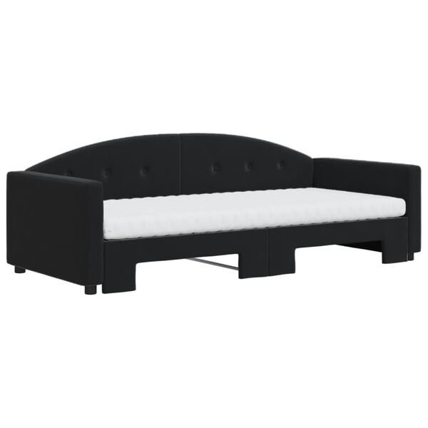 vidaXL Divano Letto Estraibile con Materassi Nero 90x190 cm Velluto