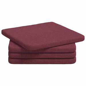 vidaXL Cuscini per Seduta 4 pz Tessuto Rosso Vino 40 x 40 x 3 cm