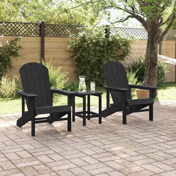 vidaXL Sedia da Giardino 2 pcs Nero 82 x 74 x 92 cm Polietilene