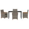 vidaXL Set da Pranzo per Giardino 5 pcs Grigio polyrattan
