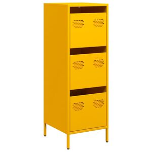 vidaXL Credenza Giallo Senape 39x35x103,5 cm in Acciaio