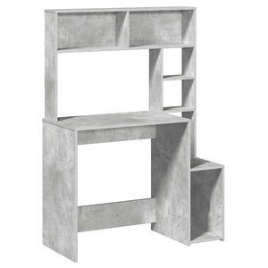 vidaXL Scrivania Mensole Grigio Cemento 100x45x140cm Legno Multistrato