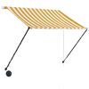 vidaXL Tenda da Sole Retrattile con LED 150x150 cm Giallo e Bianco