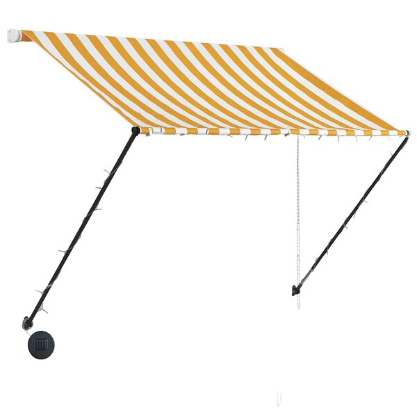 vidaXL Tenda da Sole Retrattile con LED 150x150 cm Giallo e Bianco