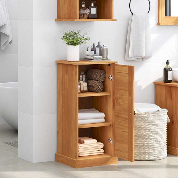 vidaXL Mobile da Bagno VIGO Marrone e Marrone Miele 37,5 x 34 x 80 cm