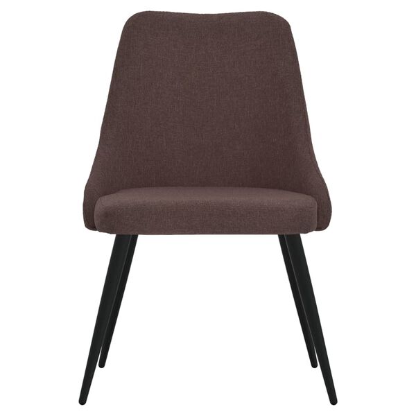 vidaXL Sedie da Pranzo 4 pz Marrone Scuro in Tessuto
