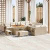 vidaXL Set Divano da Giardino con cuscino 13 pcs Beige polyrattan