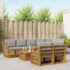 vidaXL Set divani con cuscino 9 pcs Grigio Naturale e Chiaro