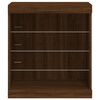 vidaXL Credenza con Luci LED Rovere Marrone 60,5x37x67 cm
