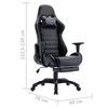 vidaXL Sedia da Gaming con Poggiapiedi Nera in Similpelle