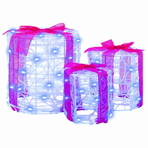 vidaXL Decorazione Scatola Regalo 3 pz Blu 20 x 20 x 21 cm Acrilico