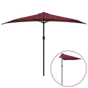 vidaXL Ombrellone Balcone Palo in Alluminio Bord&ograve; 300x155x223cm a Met&agrave;