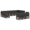 vidaXL Set Divano da Giardino 13 pz Grigio polyrattan