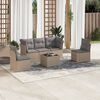 vidaXL Set Divano da Giardino 6 pz con Cuscini Beige in Polyrattan
