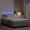vidaXL Letto a Sorgente LED con led Grigio chiaro 120 x 190 cm Velluto