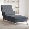 vidaXL Chaise Longue Massaggi con Capezzale Grigio Scuro in Velluto