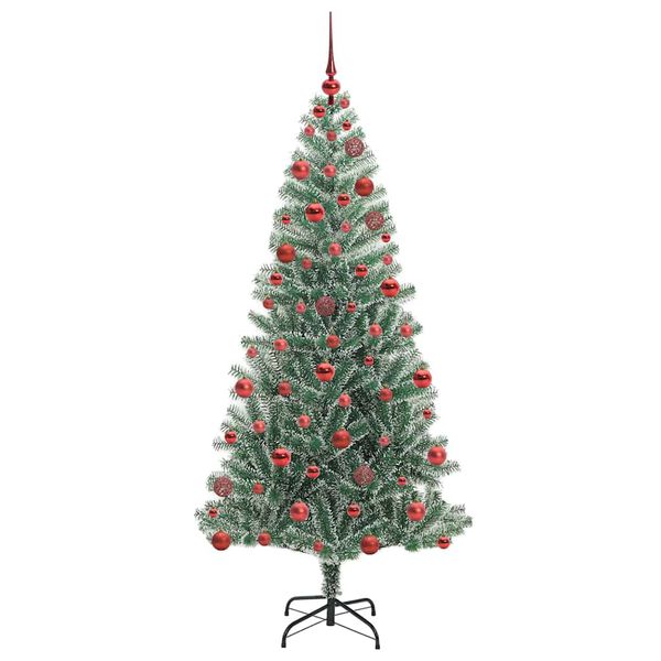 vidaXL Albero di Natale Artificiale Imbiancato con Luci LED 180 cm