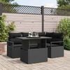 vidaXL Set Divano da Giardino con cuscino 5 pcs Nero polyrattan