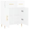 vidaXL Credenza 69,5x34x90 cm in Legno Multistrato Bianco Lucido