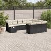 vidaXL Set Divani da Giardino 11 pz con Cuscini in Polyrattan Nero