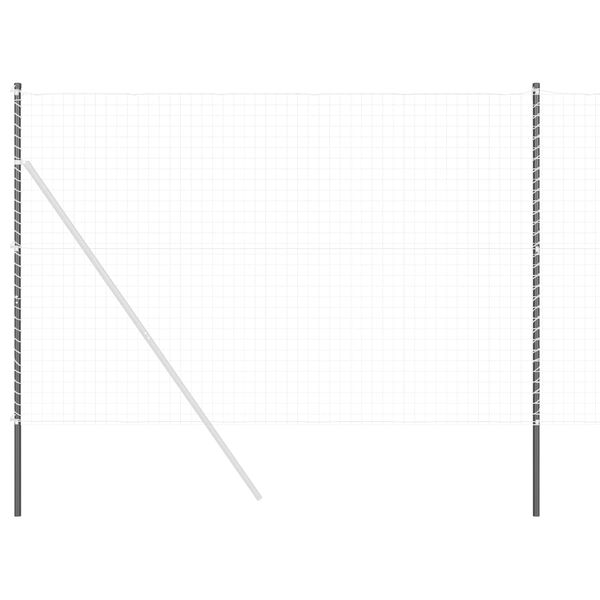 vidaXL Palo della recinzione 2 pcs Grigio Acciaio Verniciato a Polvere