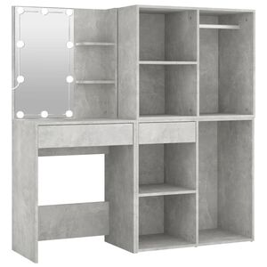 vidaXL Toeletta LED con 2 Armadietti Legno Multistrato Grigio Cemento