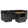 vidaXL Set Divani da Giardino con Cuscini 7pz Nero Polyrattan