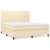 vidaXL Giroletto a Molle con Materasso Crema 180x200 cm in Tessuto
