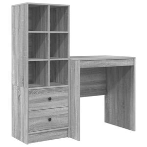 vidaXL Scrivania Grigio Sonoma 115,5 x 50 x 127 cm 2 pz