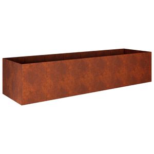 vidaXL Vaso da giardino Ruggine 280 x 80 x 60 cm Acciaio Corten