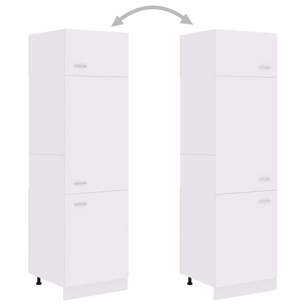 vidaXL Mobile per Frigo “Lyon” Bianco 60x57x207 cm Legno Multistrato