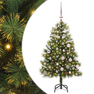 vidaXL Albero di Natale artificiale pieghevole con coni Verde 150 cm