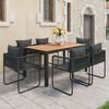 vidaXL Set da Pranzo da Giardino 7 pz in Rattan PVC Nero e Marrone