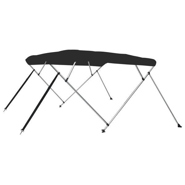 vidaXL Bimini di Prua con Tendalino 4 Archi Nero 243x180x137 cm