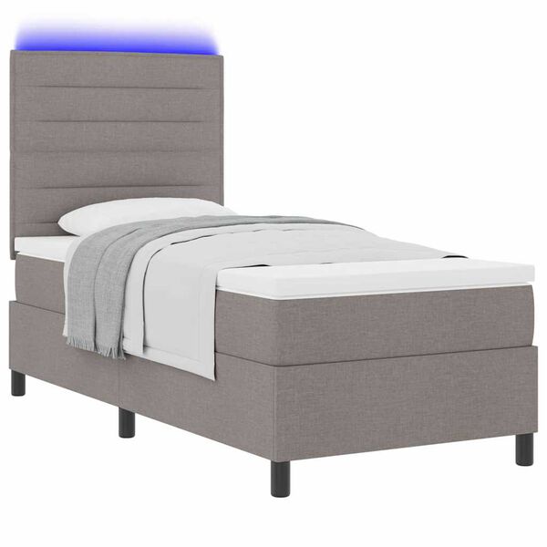 vidaXL Letto a molle con materasso con led Talpa 100 x 200 cm Tessuto