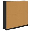 vidaXL Credenza 2 pcs Rovere Nero 68 x 37 x 142 cm Legno multistrato