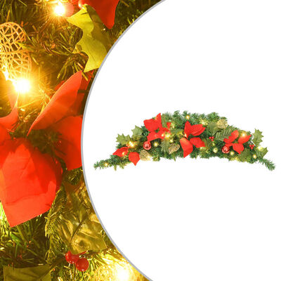 vidaXL Ghirlanda di Natale ad Arco con Lucine LED Verde 90 cm in PVC