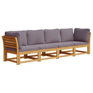 vidaXL Set Salotto da Giardino 4pz con Cuscini Legno Massello Acacia