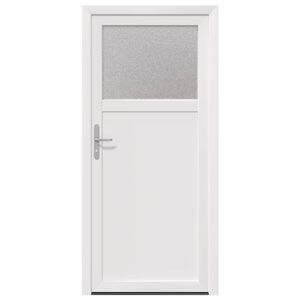 vidaXL Porta d'ingresso laterale 98 x 198 cm PVC Bianco