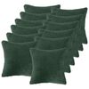vidaXL Federa 12 pz HEERLEN Verde Scuro 40 x 40 cm Boucl&eacute;