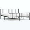 vidaXL Giroletto con Testiera e Pediera Metallo Nero 193x203 cm
