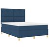 vidaXL Letto a molle con materasso Blu 140 x 190 cm Tessuto