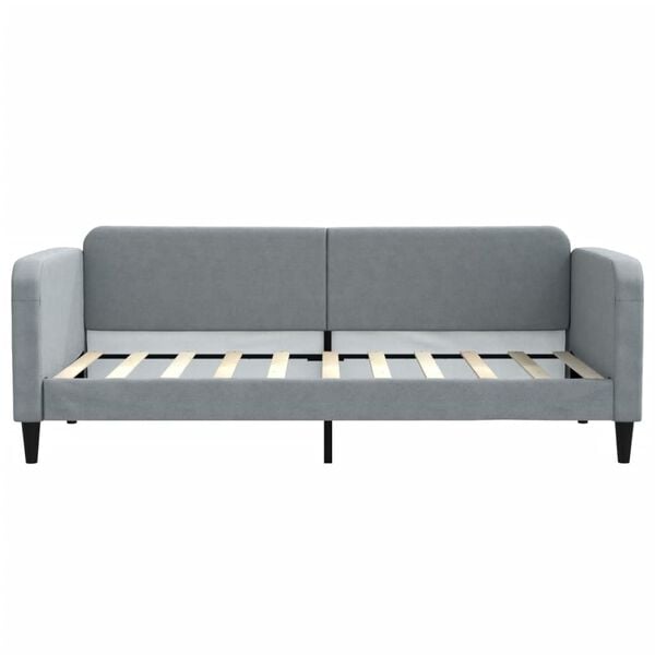 vidaXL Divano Letto con Materasso Grigio Chiaro 90x190 cm in Tessuto